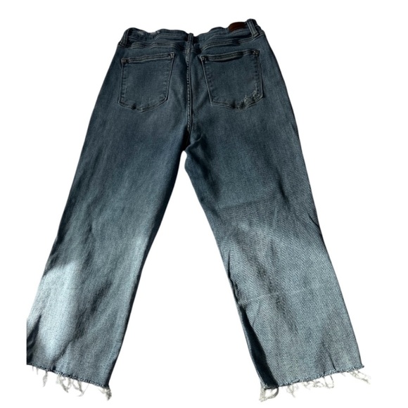 Judy Blue Boyfriend Jeans with Ripped Knees and Frayed Hem in Blue - Picture 2 of 12